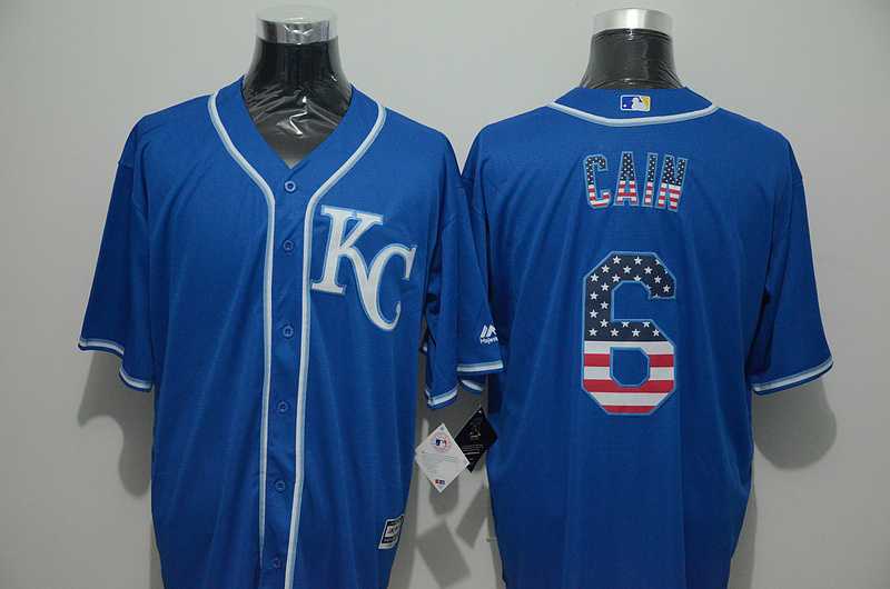 Kansas City Royals #6 Lorenzo Cain Blue USA Flag Fashion Stitched MLB Jersey,We sell and wholesale Kansas City Royals #6 Lorenzo Cain Blue USA Flag Fashion Stitched MLB Jersey on line form chian!
